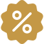 Here's an alt tag for the image: `Discount percentage symbol badge`